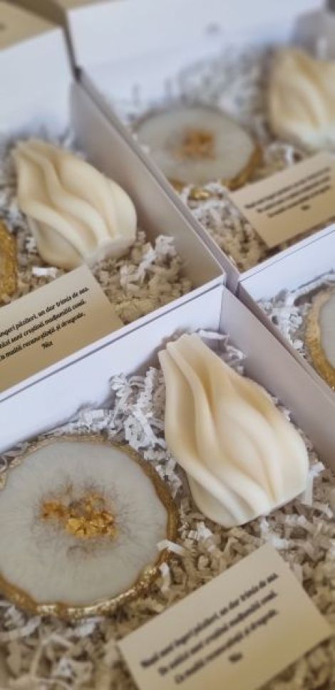 Set Single Wavy candle and coaster