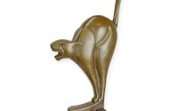 Pisica speriata-statueta Art Deco din bronz