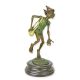 Goblin semanand-statueta din bronz cu un soclu din