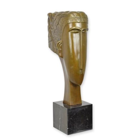 Cap de femeie-statueta din bronz 