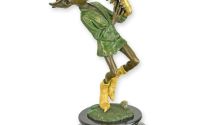 Golblin cantand la saxofon-statueta din bronz 
