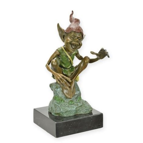 Goblin sezand-statueta din bronz
