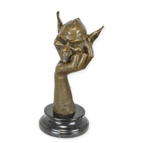Cap de goblin-statueta din bronz
