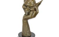 Cap de goblin-statueta din bronz 