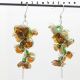 Cercei statement unicat flori maro handmade din pl