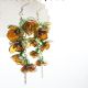 Cercei statement unicat flori maro handmade din pl