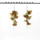 Cercei statement unicat flori maro handmade din pl