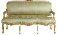 Sofa baroc Marie Antoinette din lemn masiv auriu