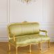 Sofa baroc Marie Antoinette din lemn masiv auriu