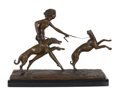 Zeita Diana cu ogarii-statueta din bronz