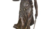 Justitia-statueta Art Nouveau din bronz