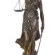 Justitia-statueta Art Nouveau din bronz