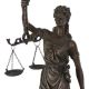 Justitia-statueta Art Nouveau din bronz