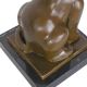 Pisica dolofana-statueta din bronz cu soclu din ma