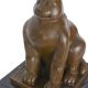 Pisica dolofana-statueta din bronz cu soclu din ma