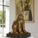 Pisica dolofana-statueta din bronz cu soclu din ma