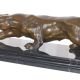 Leopard-statueta Art Deco din bronz 