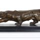 Leopard-statueta Art Deco din bronz 