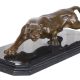 Leopard-statueta Art Deco din bronz 