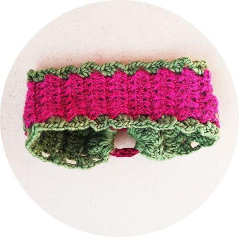 Banda bandana bentita de par crosetata magenta