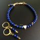 set lapis lazuli cu inimioara