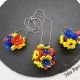 Set bijuterii handmade cu flori - Tricolorul Roman