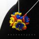 Set bijuterii handmade cu flori - Tricolorul Roman