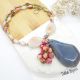 Colier statement unicat cu jad agate i ceramic 