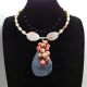 Colier statement unicat cu jad agate i ceramic 