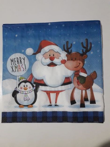 Santa Deer and Penguin