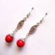 cercei howlite rosu 