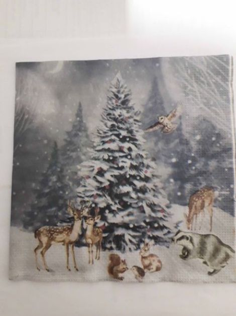 Little Animals at Christmas Tree