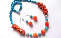 set agate coral si turcoaz 