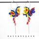 Cercei handmade statement - flori - Tricolorul Rom