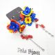 Cercei handmade statement - flori - Tricolorul Rom
