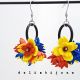 Cercei handmade statement - flori - Tricolorul Rom