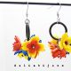 Cercei handmade statement - flori - Tricolorul Rom