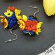 Cercei handmade statement - flori - Tricolorul Rom