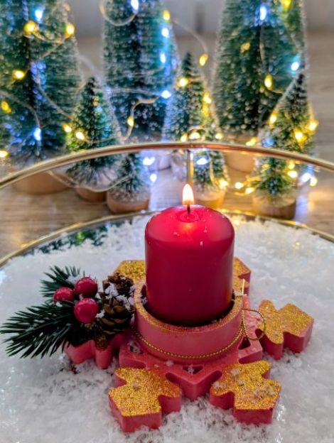 Gold Snowflake Candle holder