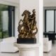 Sfantul Gheorghe-statueta din bronz cu soclu din m