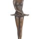 Lacul lebedelor-statueta din bronz cu soclu din ma