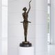 Lacul lebedelor-statueta din bronz cu soclu din ma