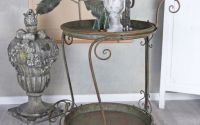 Carucior ceai Shabby Chic din metal antichizat