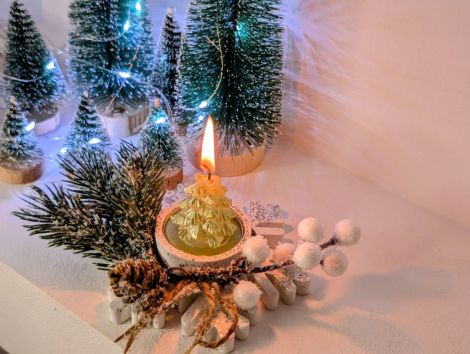 Silver Snowflake Candle holder