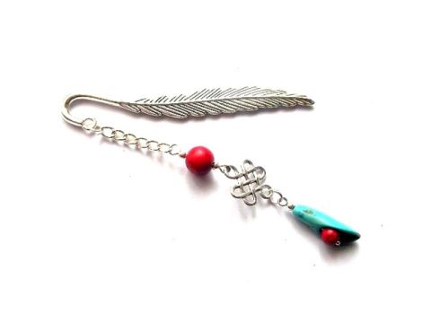 semn de carte cu howlite si turcoaz 