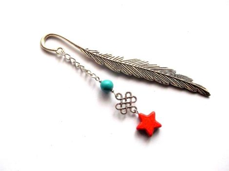 semn de carte cu howlite si turcoaz