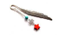 semn de carte cu howlite si turcoaz