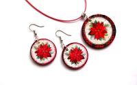 set bijuterii lemn de craciun 