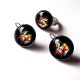 Set cu sticla cu motiv floral 