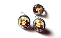 Set cu sticla cu motiv floral 